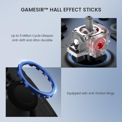 Control Inalámbrico GameSir Super Nova Azul – Bluetooth y RGB para PC, Switch, Android e iPhone