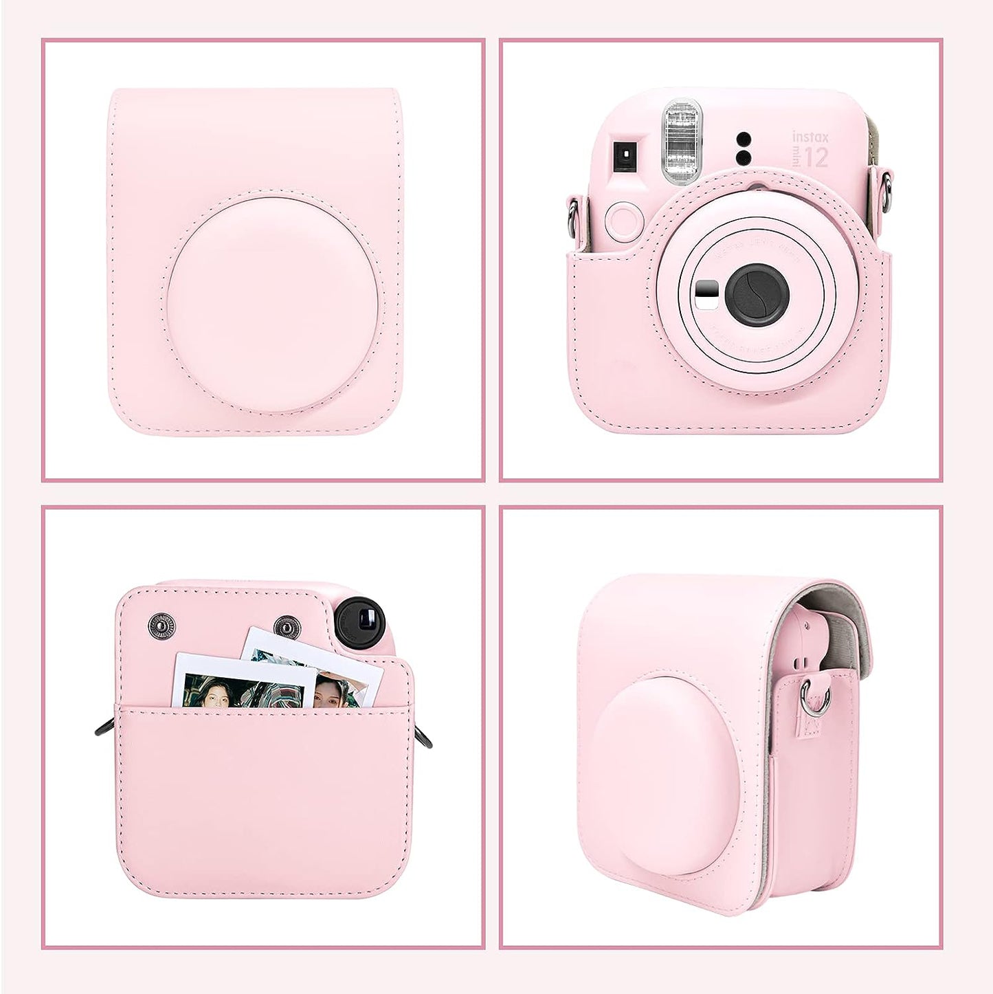 Combo Rosado Instax Mini 12 Estuche + Álbum + Marcos