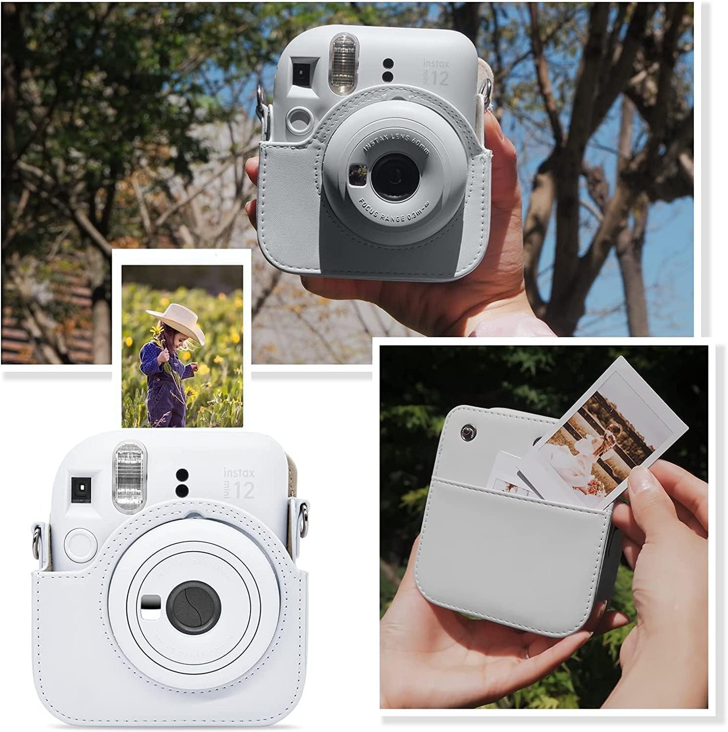 Estuche Camara Instax Mini 12 Blanco Arcilla