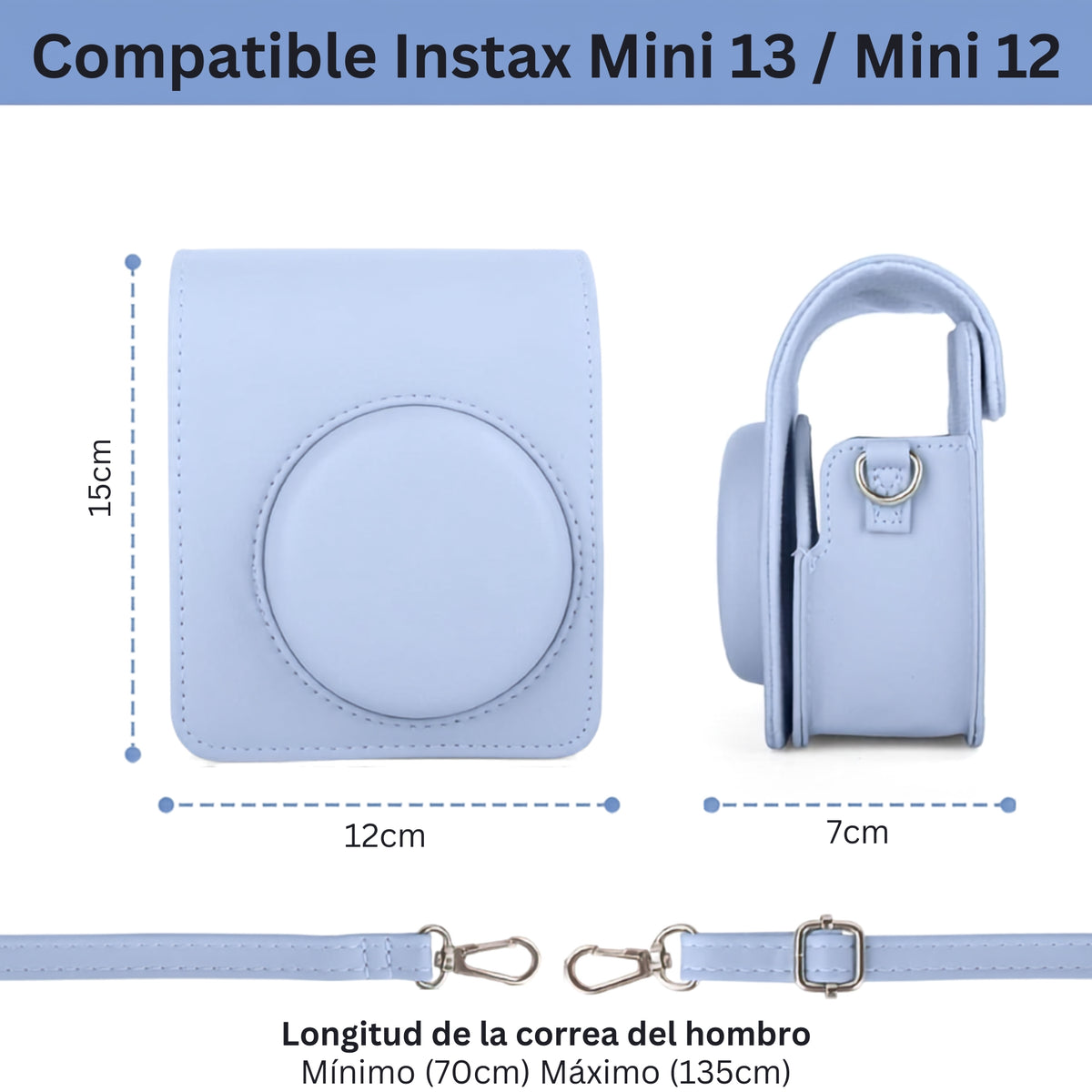 Combo Azul Instax Mini 12 Y MINI 13 Estuche + Álbum + Marcos