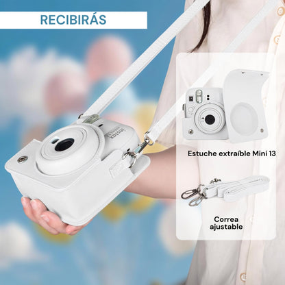 Estuche Camara Instax Mini 12 y mini 13 Blanco Arcilla
