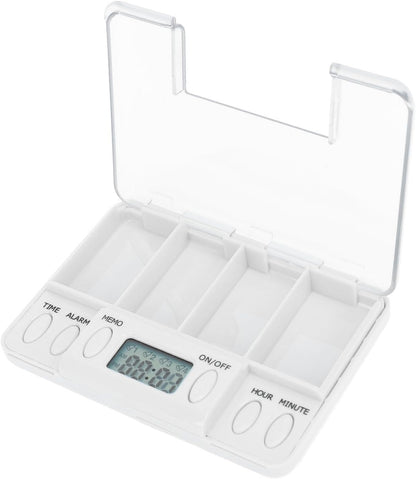 Pastillero Electrónico con 4 Alarmas - Organizador de Medicamentos con Pantalla LCD