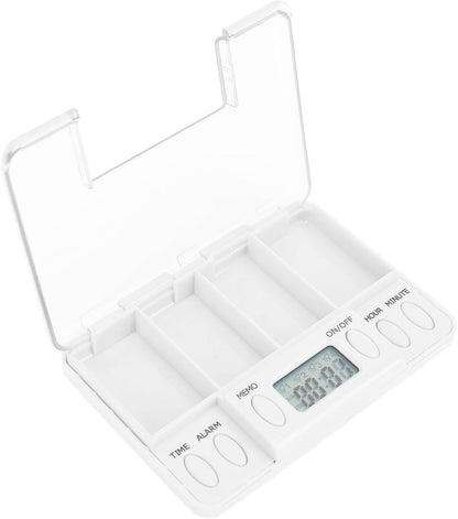 Pastillero Electrónico con 4 Alarmas - Organizador de Medicamentos con Pantalla LCD
