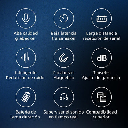 Micrófono Inalámbrico Lavalier W90 - Audio Profesional para Grabaciones, Videos y Podcasts
