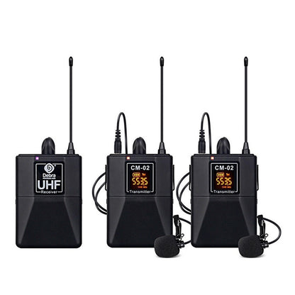 Micrófono Inalámbrico Debra UHF CM-02 Lavalier para Entrevistas DSLR Streaming Profesional