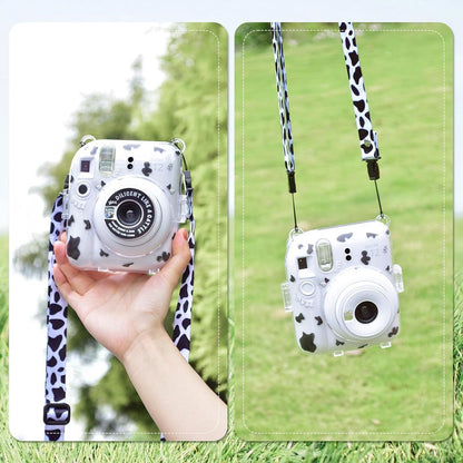 Protector Transparente Instax Mini 12 con Correa y Pegatina | Carcasa de Policarbonato D1