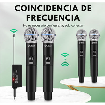 Micrófonos Inalámbricos VP-04 – Recargables, Plug & Play