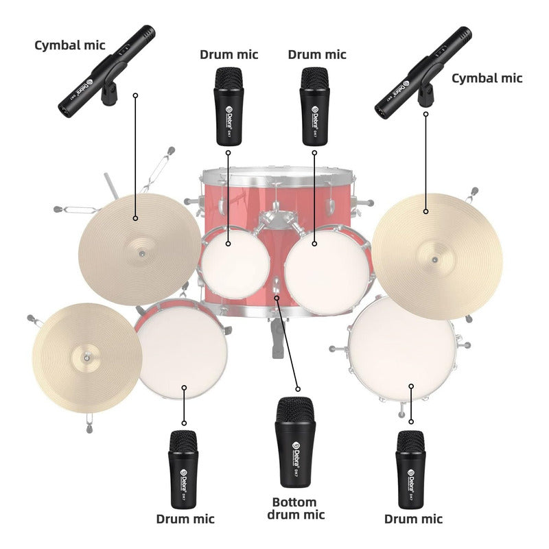 Kit De Micrófono Debra Dk7 Pro De Batería  De 7 Piezas