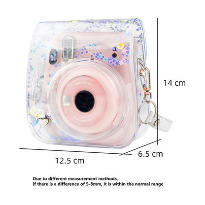 Estuche Instax Mini Transparente Estrellas Lila