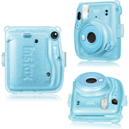 Protector Cámara Instax Mini 11 Escarchado | Con Correa Extraíble Azul