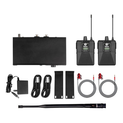 Sistema de Monitoreo inalambrico In-ear Debra  ER-102 Uhf Bluetooth 2 Receptores