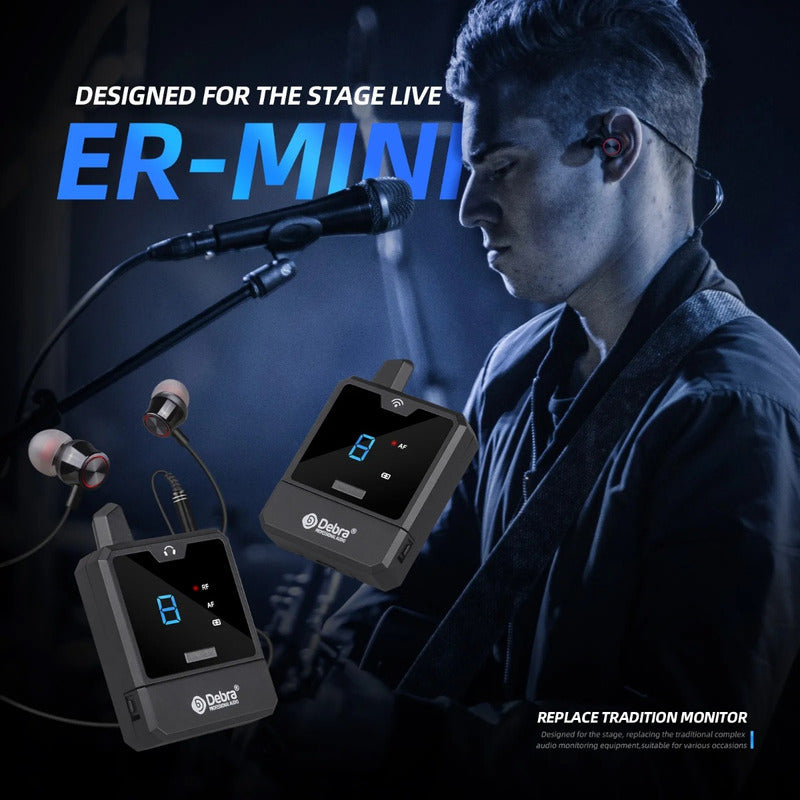 Sistema de Monitoreo In-ear Mini Debra Uhf Inalámbrico Recargable