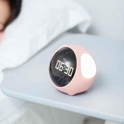 Reloj Despertador Emojis Rosado Infantil Interactivo – Expresiones Animadas y Alarma Personalizable