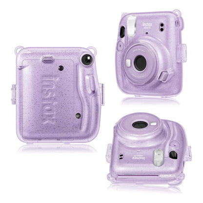 Protector Cámara Instax Mini 11 Escarchado | Con Correa Extraíble lila