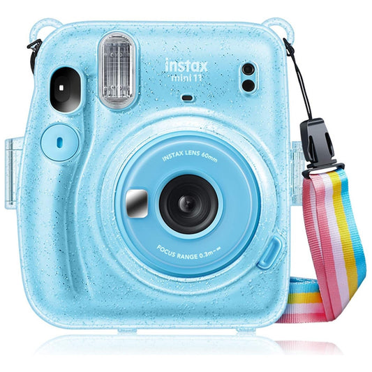 Protector Cámara Instax Mini 11 Escarchado | Con Correa Extraíble Azul