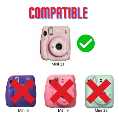 Protector Cámara Instax Mini 11 Escarchado | Con Correa Extraíble Azul