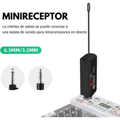 Micrófono Inalámbrico Debra VP-01 – 50 m, 6.5 mm, Recargable