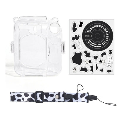 Protector Transparente Instax Mini 12 con Correa y Pegatina | Carcasa de Policarbonato D1