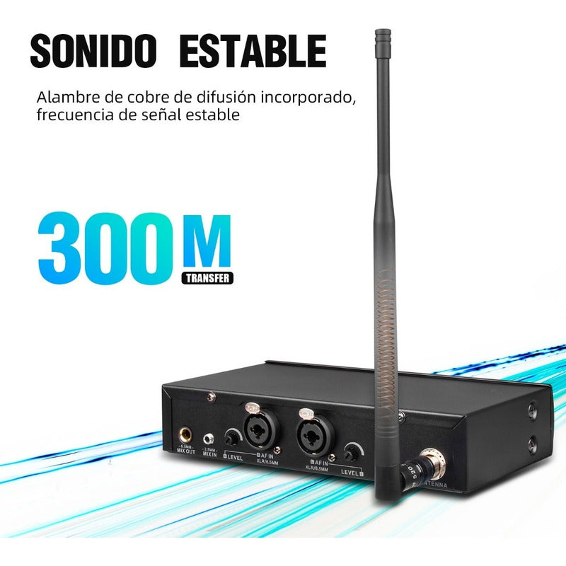 Sistema de Monitoreo inalambrico In-ear Debra  ER-102 Uhf Bluetooth 4 Receptores