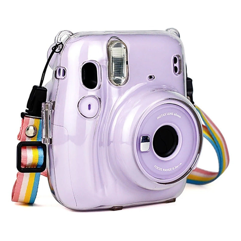 Protector Transparente Instax Mini 11 con Correa | Carcasa Rígida de Policarbonato