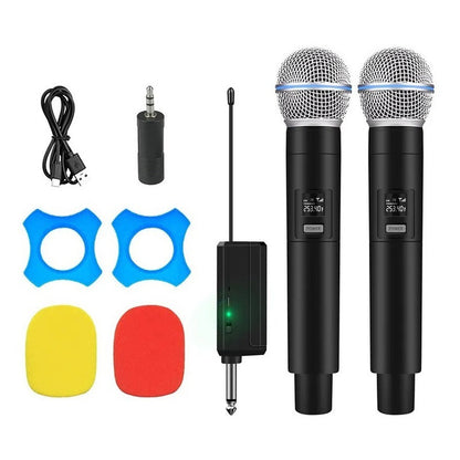 Micrófono Inalámbrico Debra VP-02 – Kit Doble con Adaptador 3.5 mm