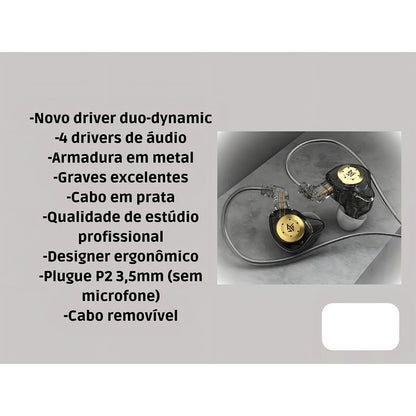 Audífonos In-ear Kz Audio Edx Pro Sin Micrófono Negro