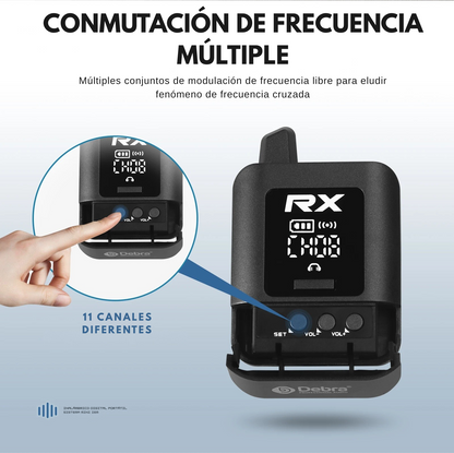 Sistema de Monitoreo Inalámbrico Intrauditivo Estéreo – 2.4G Digital, 50m Alcance, Batería Recargable, 10h Duración