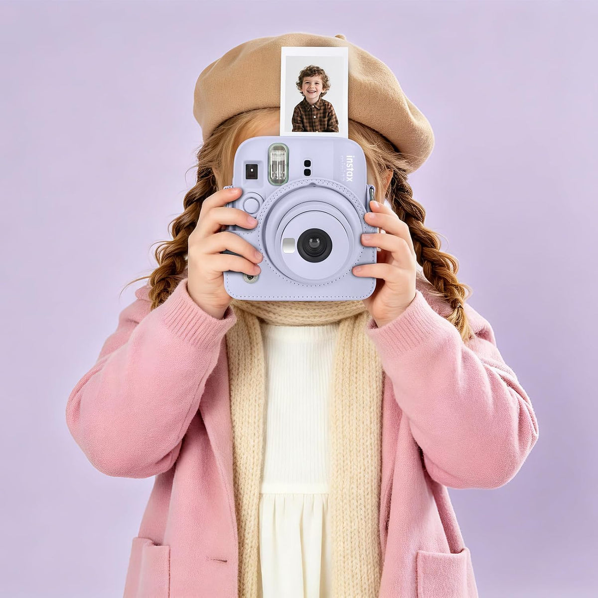 Combo Lila Instax Mini 12 Y Mini 13 Estuche + Álbum + Marcos