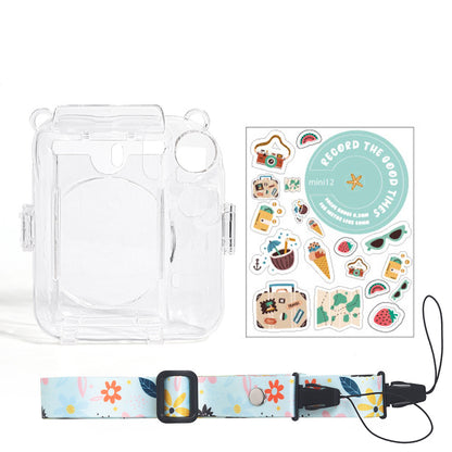 Protector Transparente Instax Mini 12 con Correa y Pegatina | Carcasa de Policarbonato D2