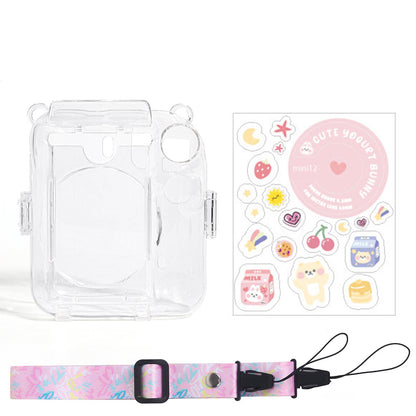 Protector Transparente Instax Mini 12 con Correa y Pegatina | Carcasa de Policarbonato D5