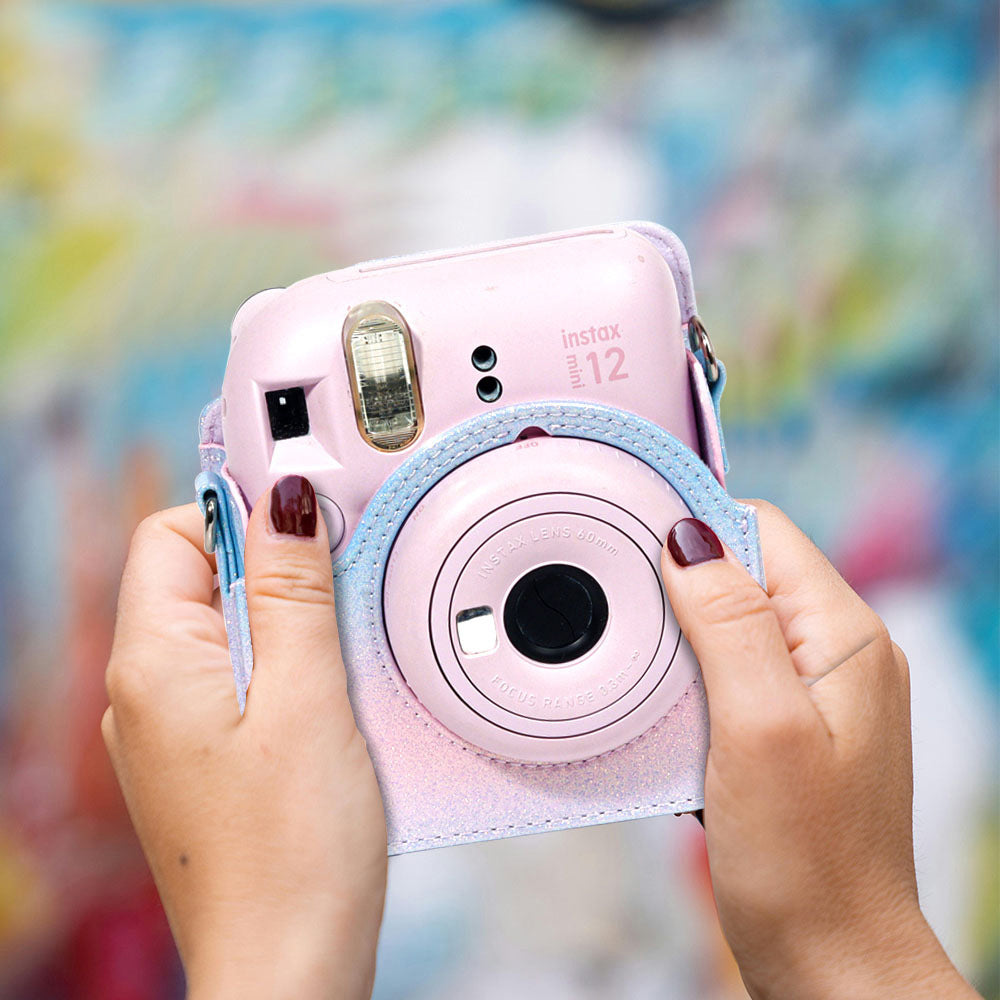 Estuche Camara Instax Mini 12 Dazzel Pink and Blue