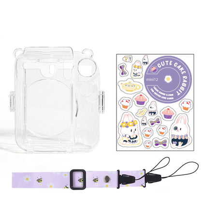 Protector Transparente Instax Mini 12 con Correa y Pegatina | Carcasa de Policarbonato D3
