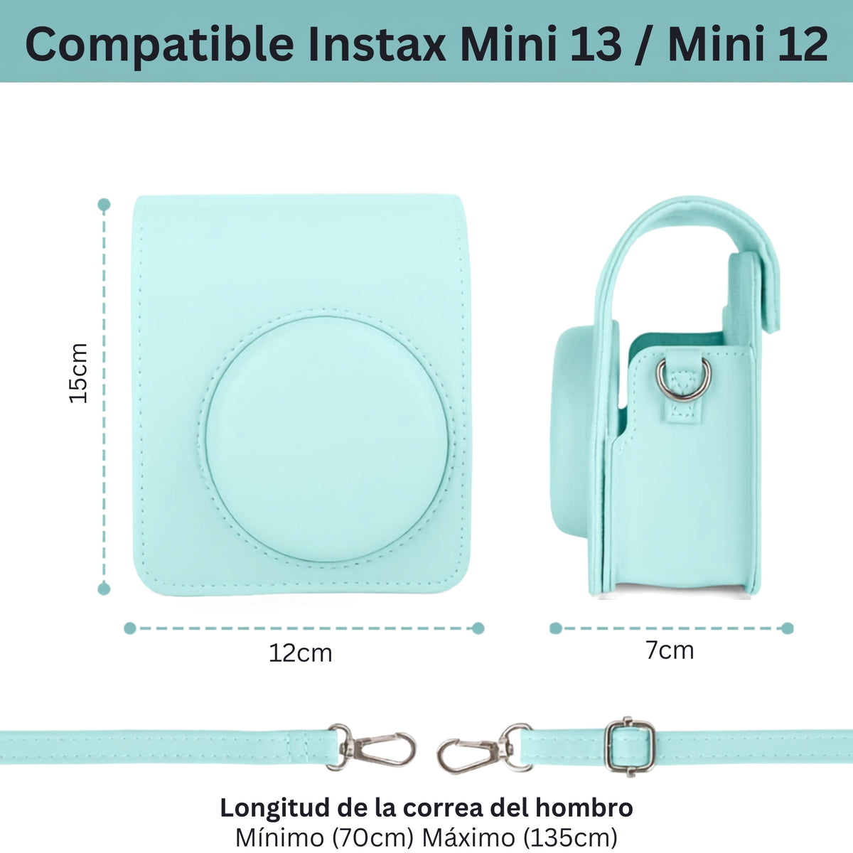 Combo Verde Instax Mini 12 Y MINI 13 Estuche + Álbum + Marcos
