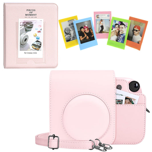 Combo Rosado Instax Mini 12 Estuche + Álbum + Marcos