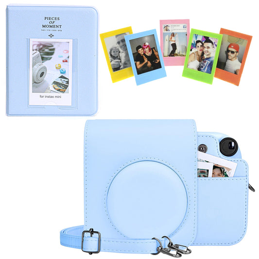 Combo Azul Instax Mini 12 Estuche + Álbum + Marcos