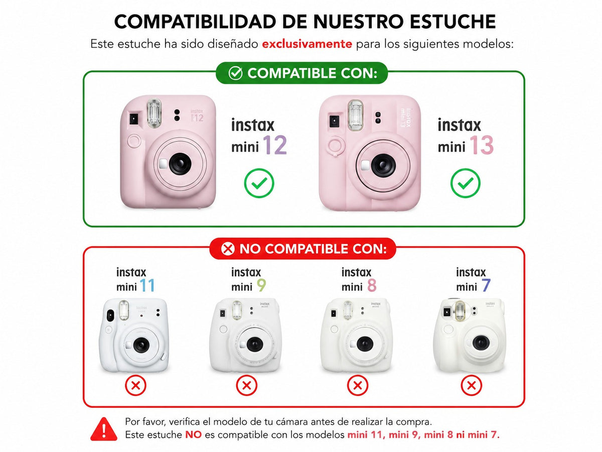 Estuche Camara Instax Mini 12 Y Mini 13 Rosado