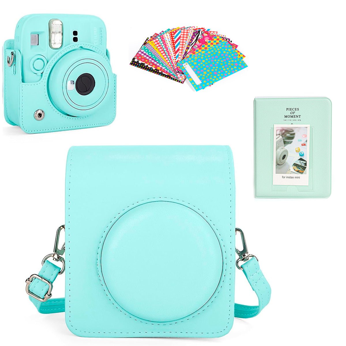 Combo Verde Instax Mini 12 Y MINI 13 Estuche + Álbum + Marcos